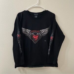 Biker chick heartbreaker Long Sleeve Graphic Tee black large